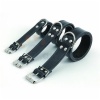 Leather collar, riveted, chrome-plated fittings