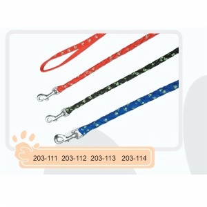 Braided round leash, with reflecting paws