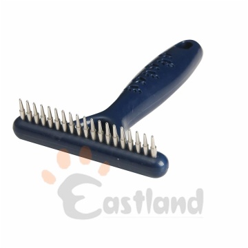 Metal curry comb, with plastic handle