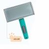 Slicker brush with soft rubber handle