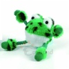 Plush frog with tennisball, with giggle sound